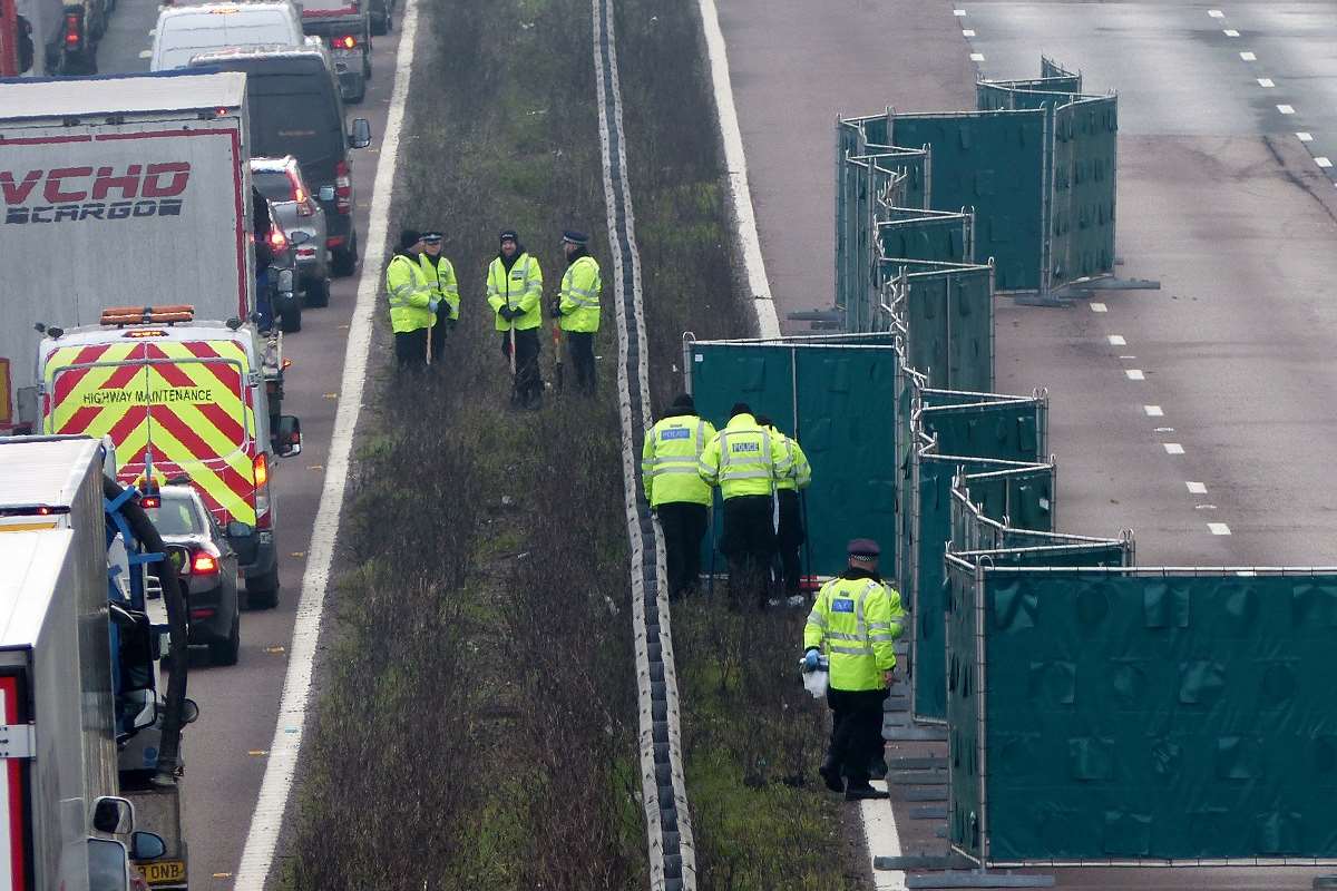 Police at the scene where the body was found. Picture: Andy Clark