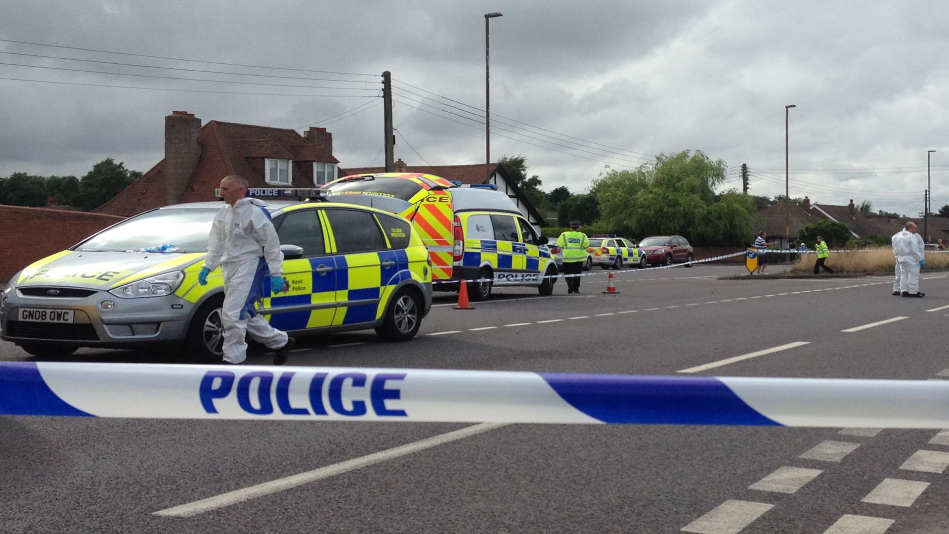 A police cordon at the scene of the hit-and-run in West Kingsdown