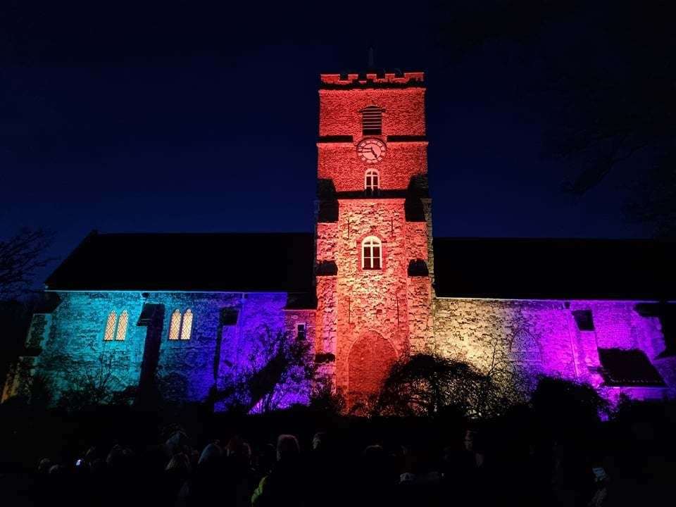 St Peter's Church in Sandwich in all its Christmas glory