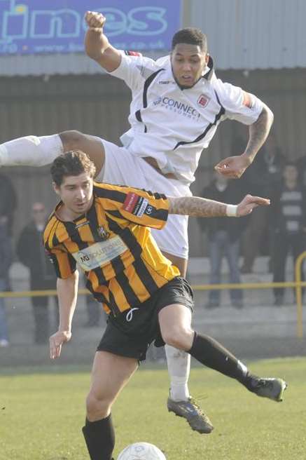 Folkestone and Faversham get physical Picture: Gary Browne