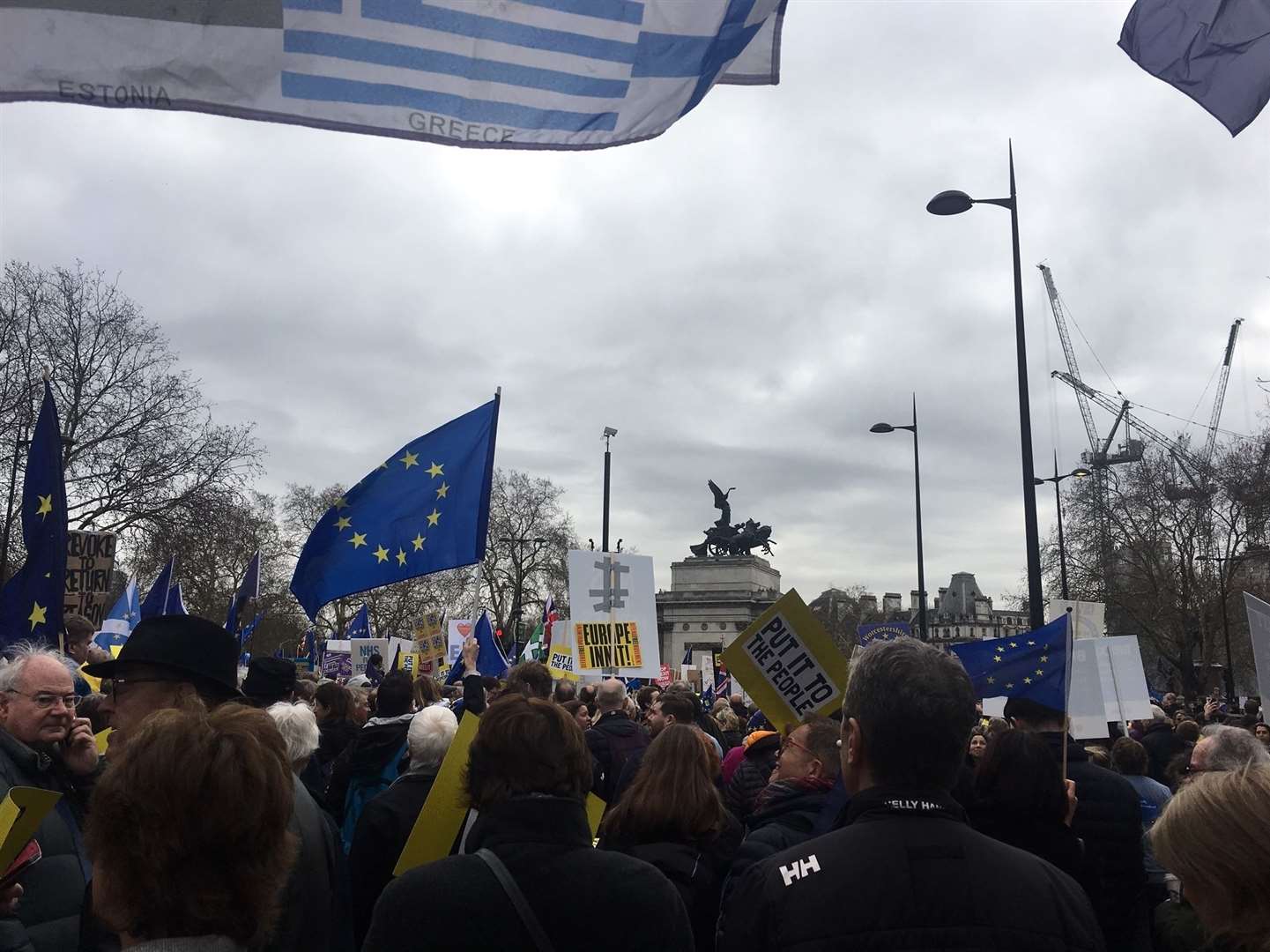 Marchers gather at Marble Arch Picture: Michelle Cox (8022121)