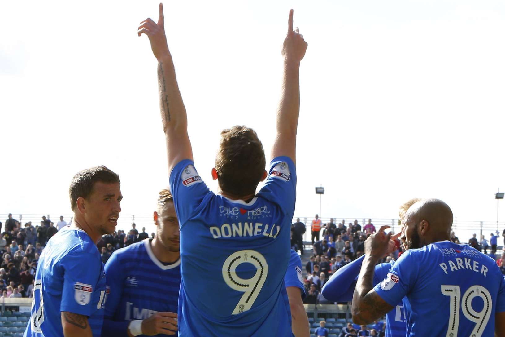 Donnelly enjoys the moment after putting Gills 2-1 ahead Picture: Andy Jones