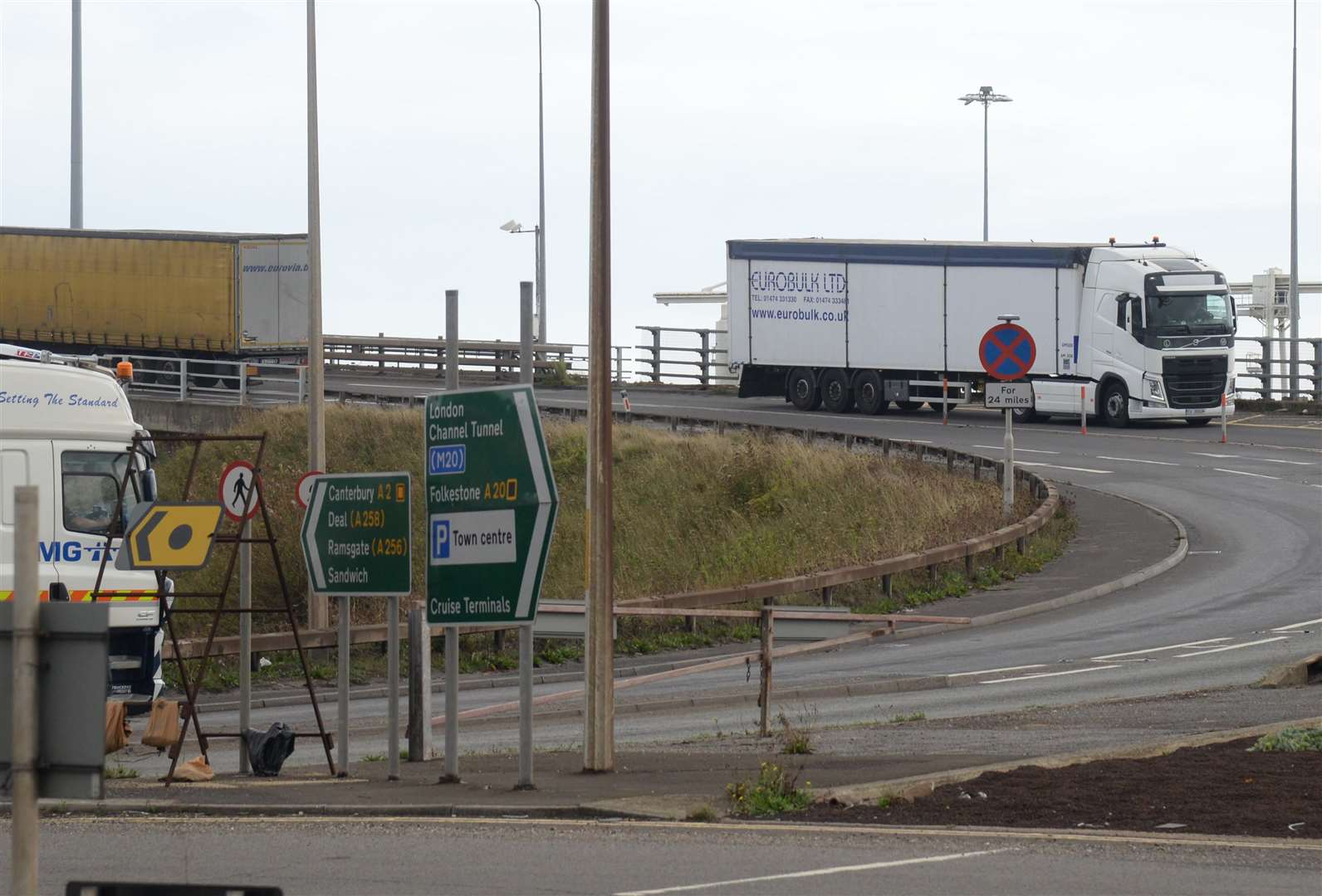 Jubilee Way is closed following a large fuel spillage. Picture: Chris Davey