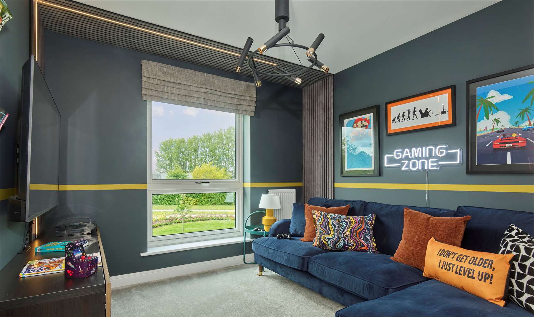 The Watchmaker showhome at DeHavilland Place features a quirky gaming room. IMAGE CREDITS - BELLWAY.