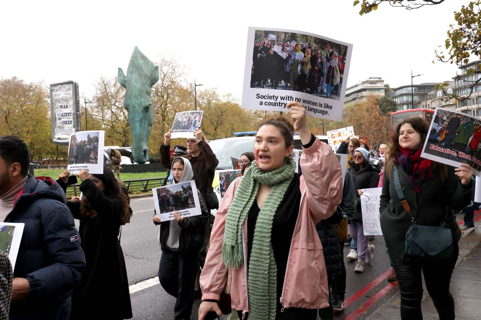 People march in London for the freedom of Afghan women and girls (Belinda Jiao/PA)