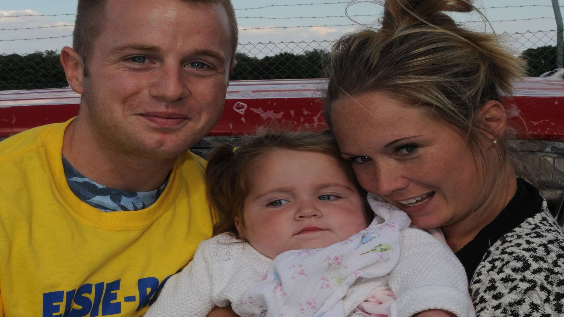 Elsie-Rose with parents James and Natasha