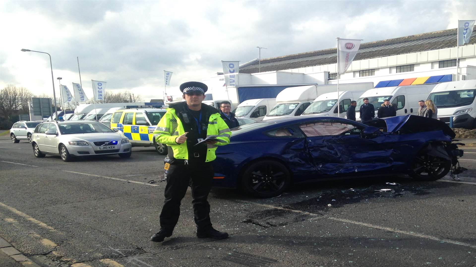 The car was being driven by a manager at Haynes opposite