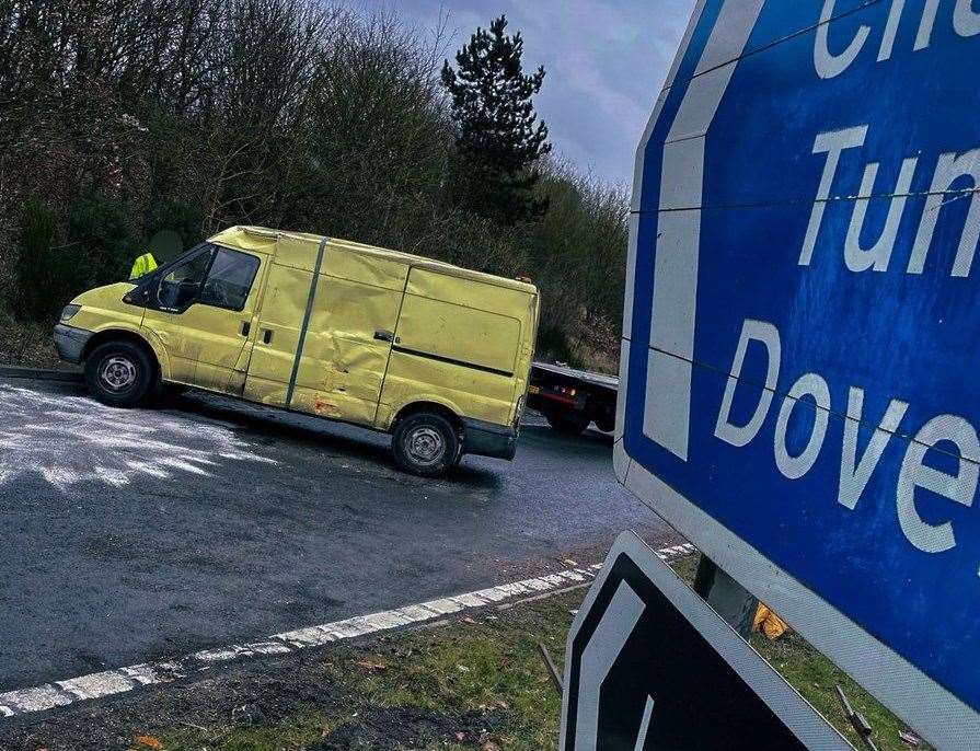 Kent Police arrested a van driver after he reportedly fled the scene of a crash on the M20. Picture: Kent Police RPU