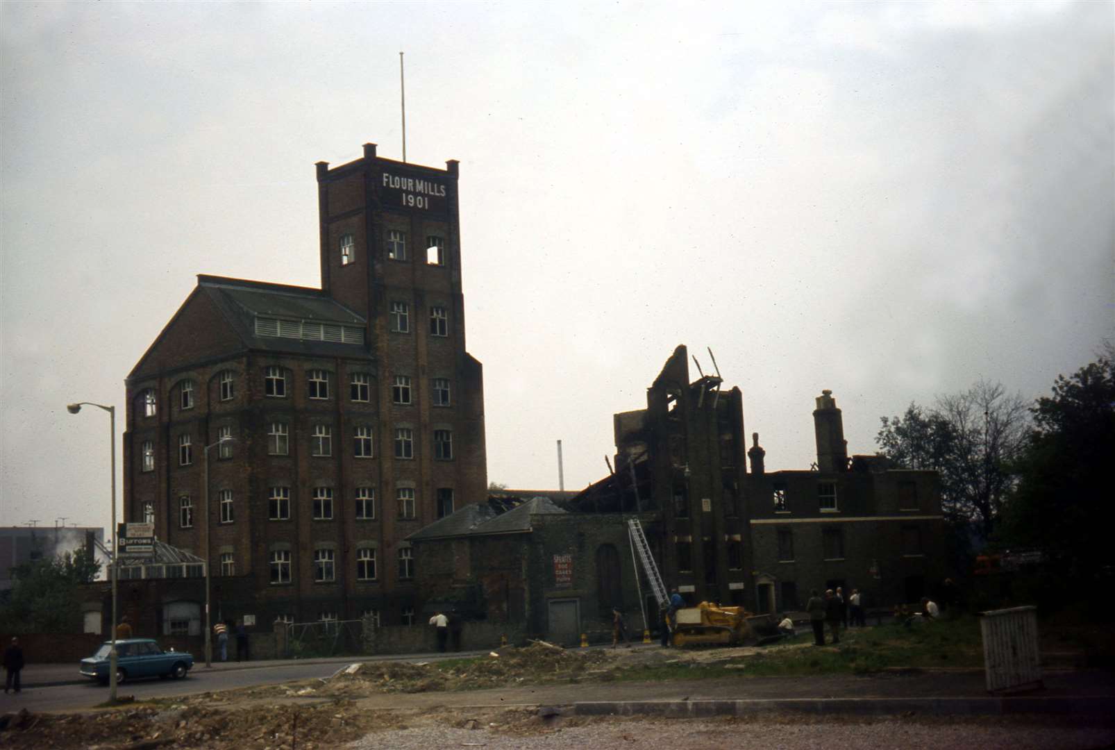 How the mill looked following the blaze in May 1974