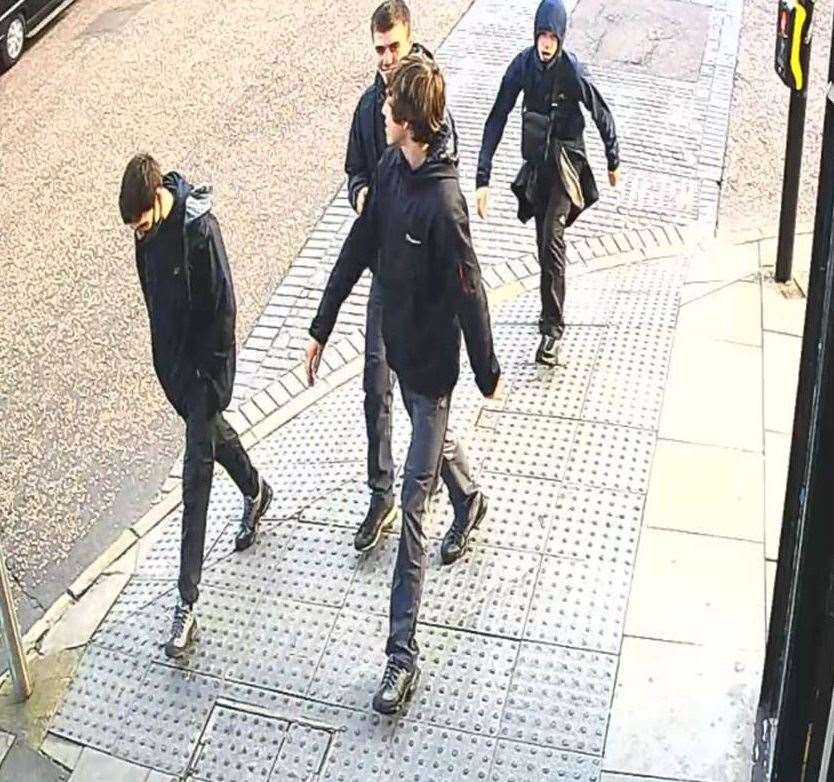 Four men who police want to speak to in connection with the murder of Steven McMyler (Greater Manchester Police/PA)