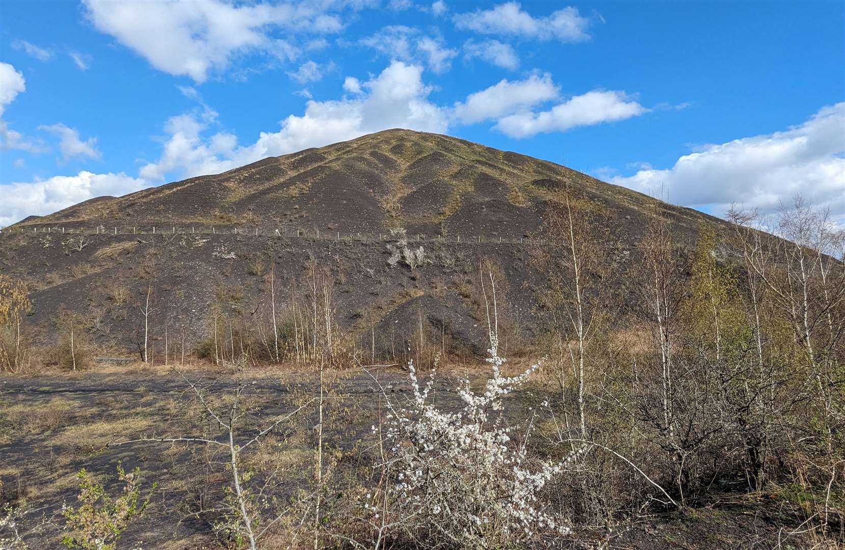 One of the huge slag heaps at the site of one of the region's former coal mines