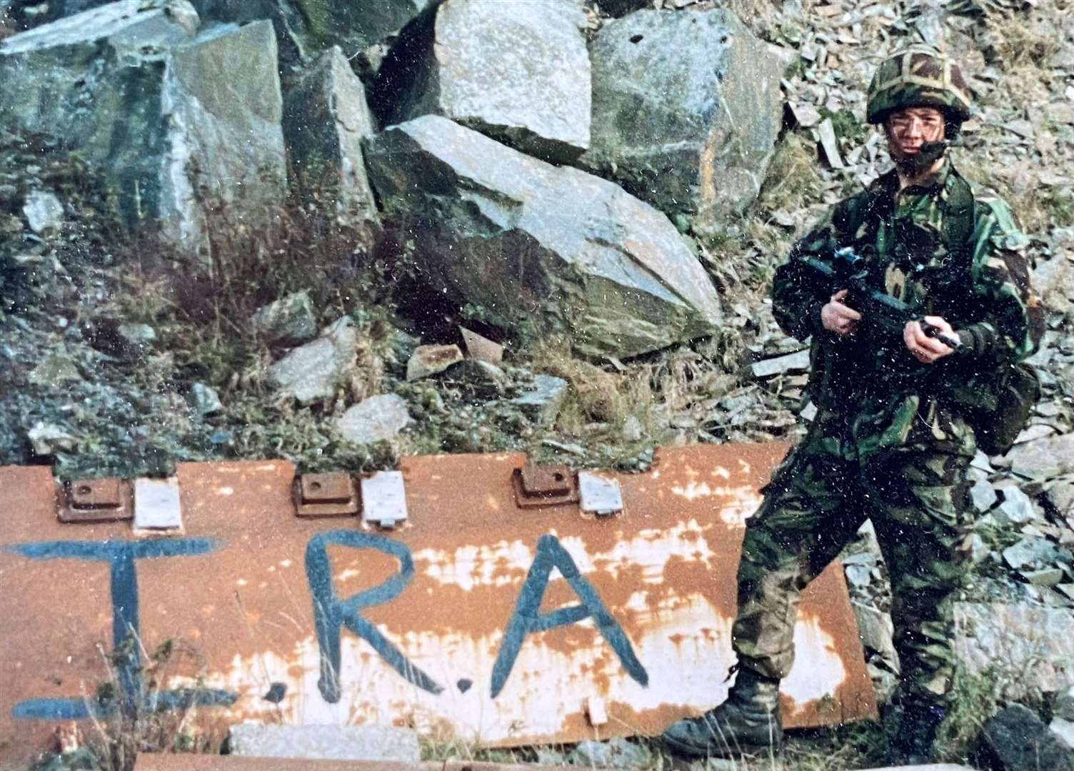 Rob Hughes while serving in the Royal Green Jackets in South Armagh in 1991 (Rob Hughes/PA)