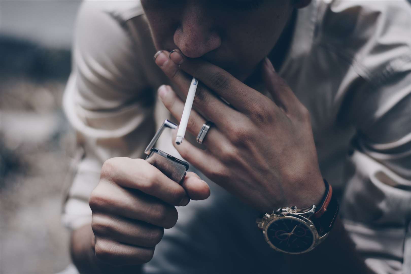 Stock image of a man smoking a cigarette. Photo: Sajjad Zabihi