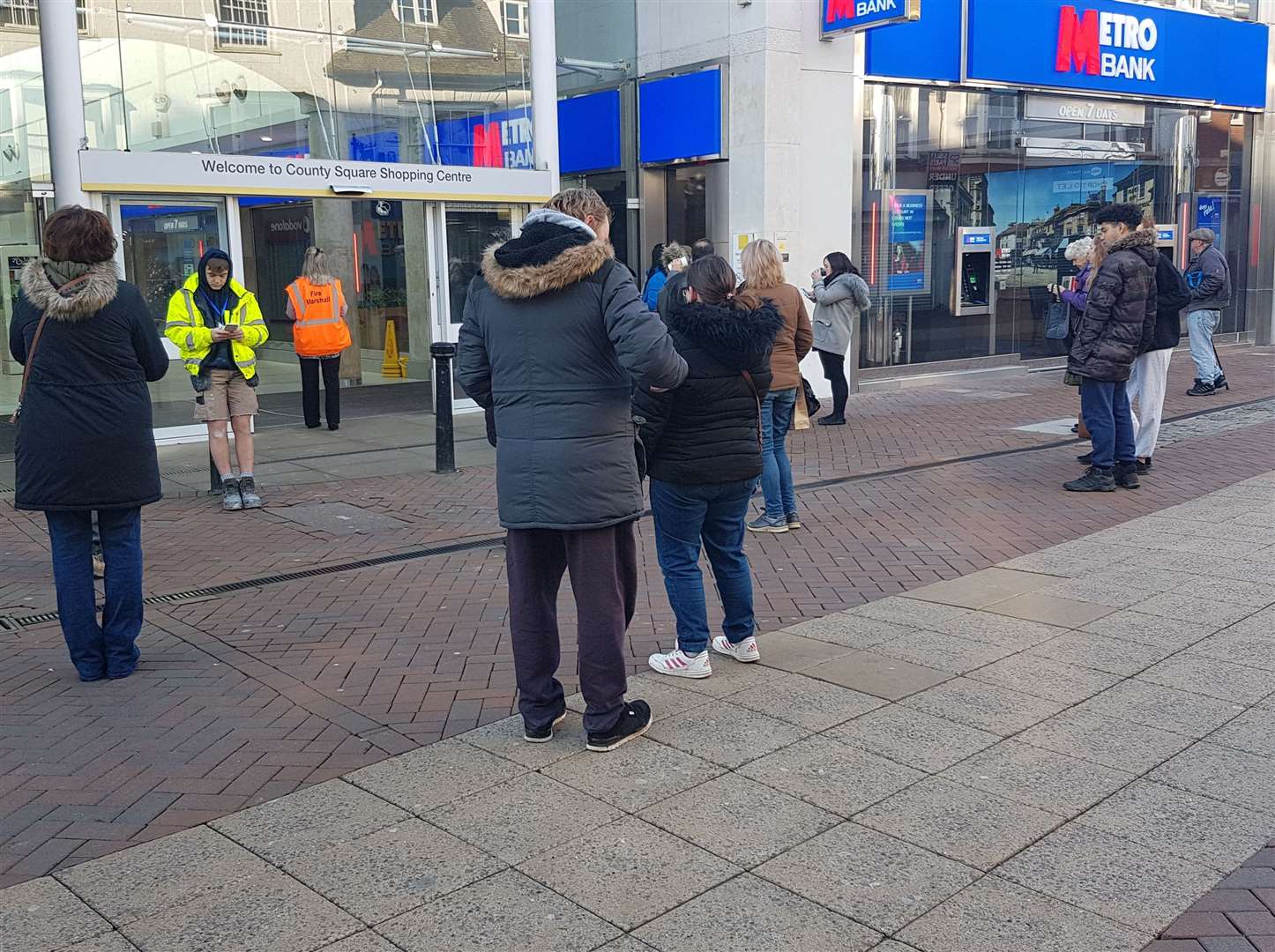 People are having to wait outside the County Square Shopping Centre in Ashford (21982970)