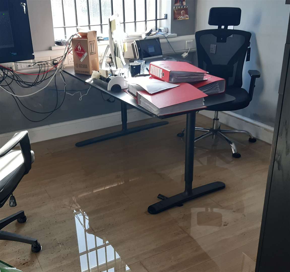 Flood water was regularly up to staff member's knees at Dartford Composites in Ness Road, Dartford, Erith