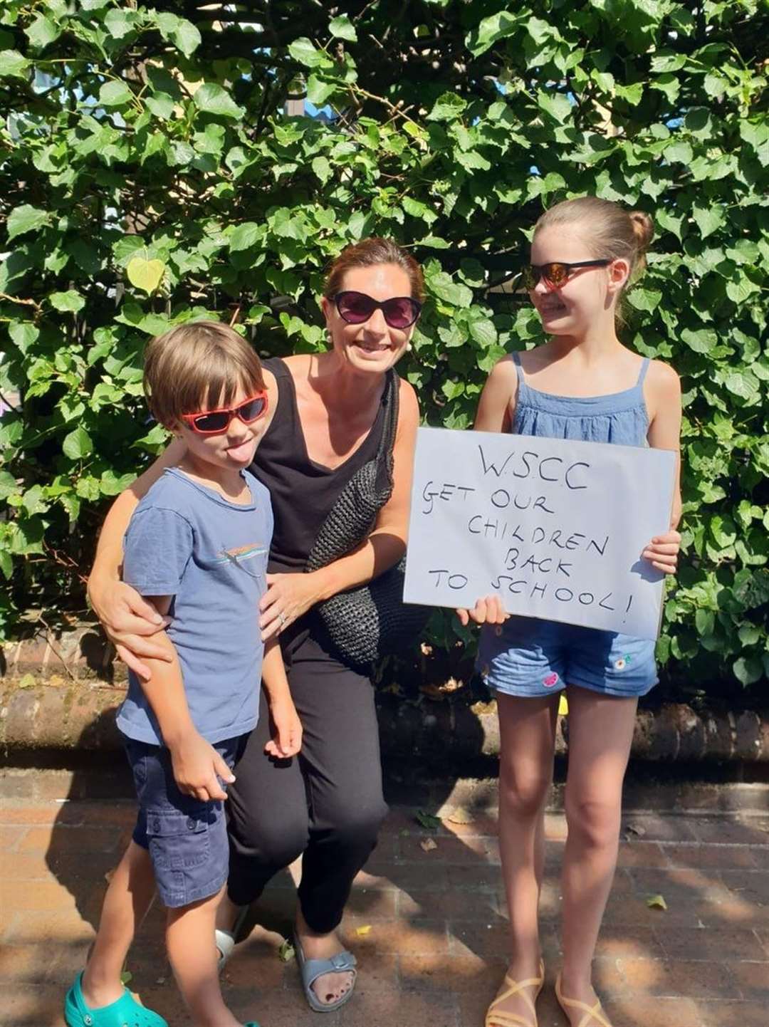 Undated handout photo of Mary Bennison, 41, with children Kitty, 10, and Anders, five. Two primary schools are in a “stand-off” with a county council after their plans to get children back to school were rejected (MAry Bennison/PA)