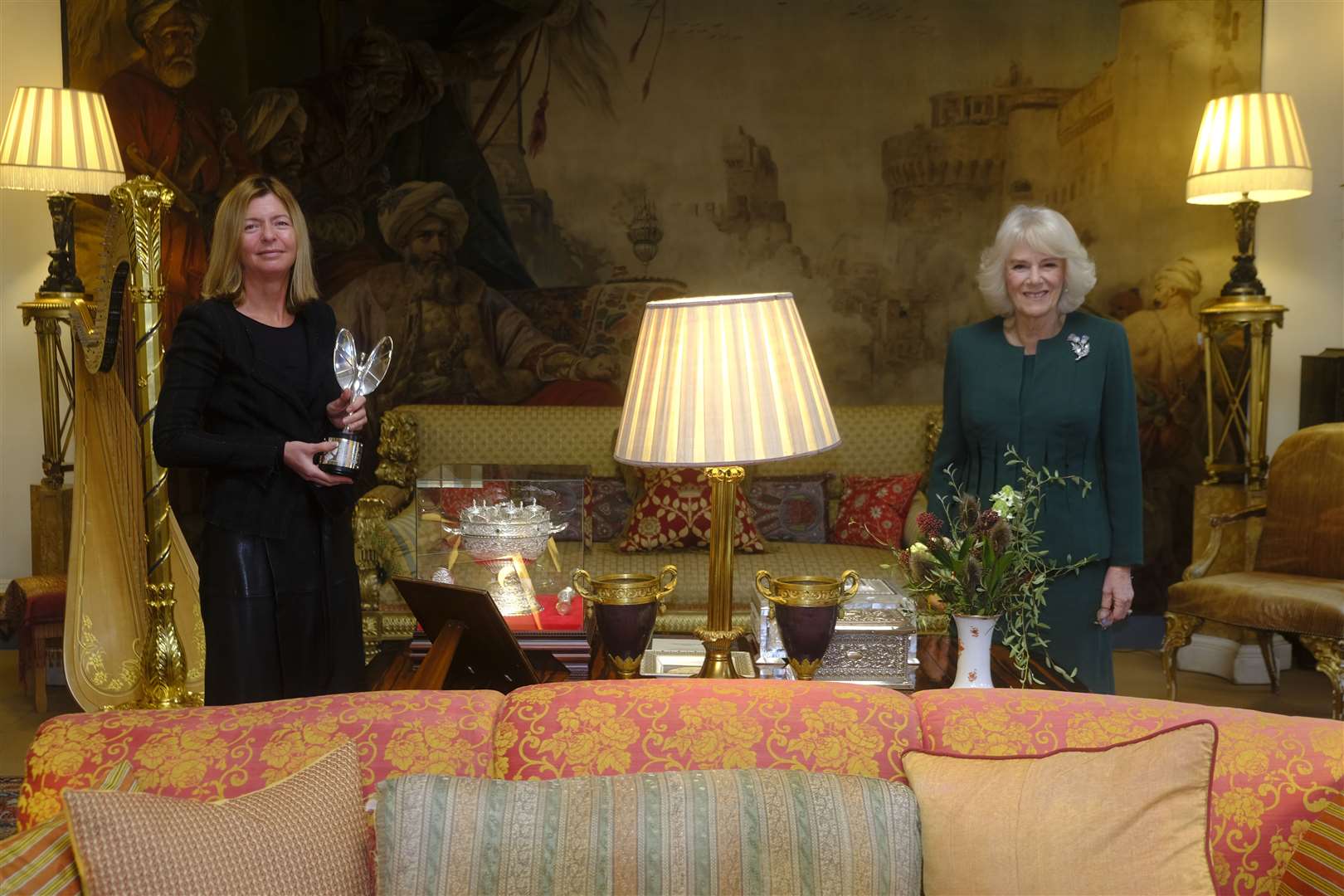 Dame Laura Lee with Camilla, Duchess of Rothesay (Pride of Scotland Awards/PA)