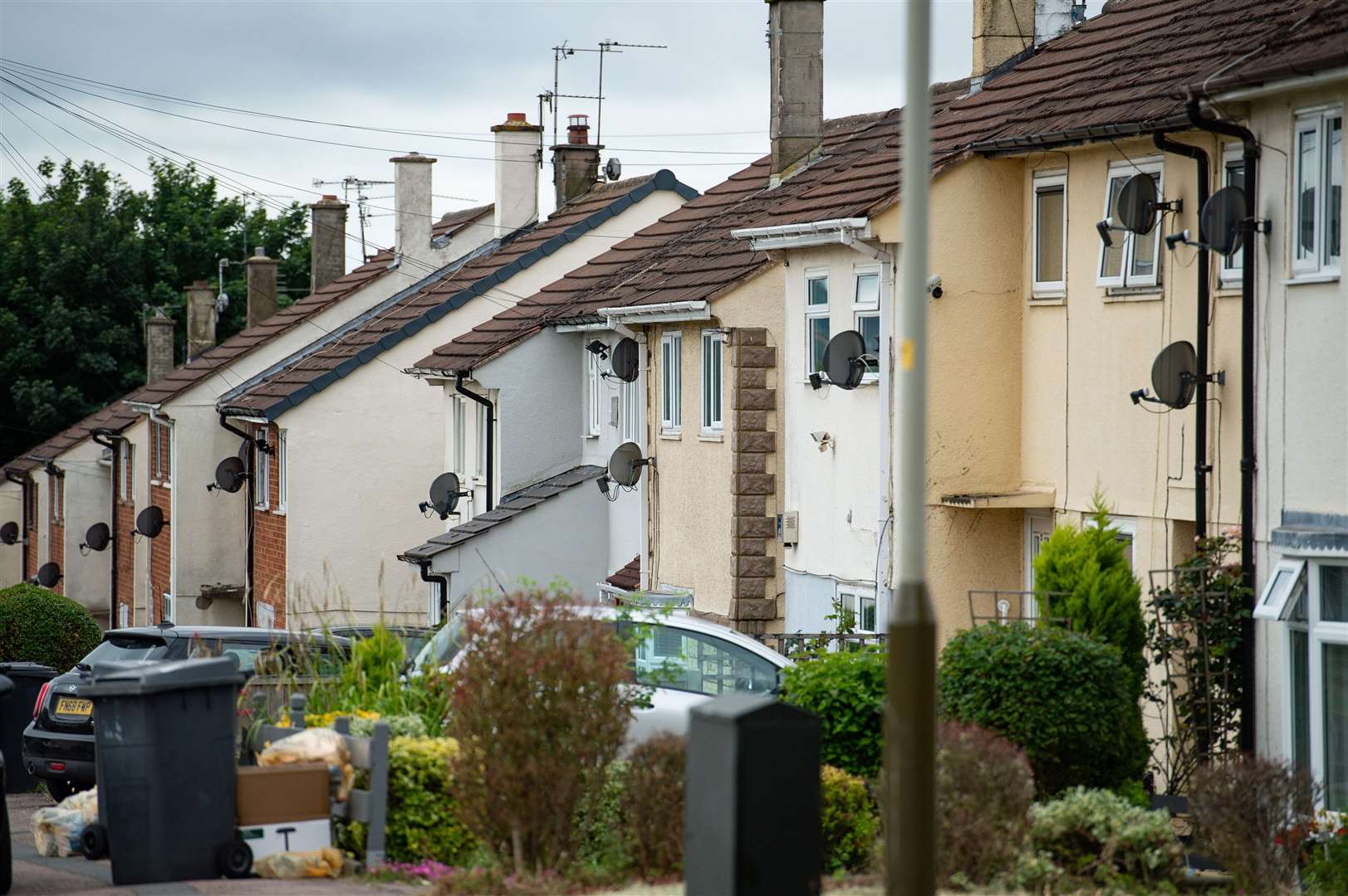 Bowhill Grove in Leicester where the localised lockdown boundary cuts through (Jacob King/PA)