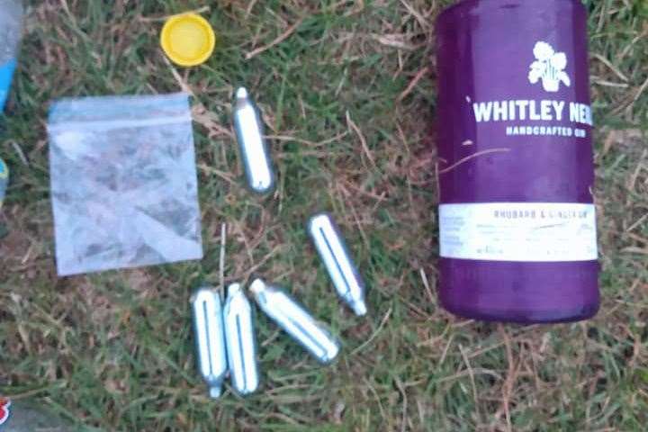 Litter in parks and playgrounds often includes laughing gas canisters