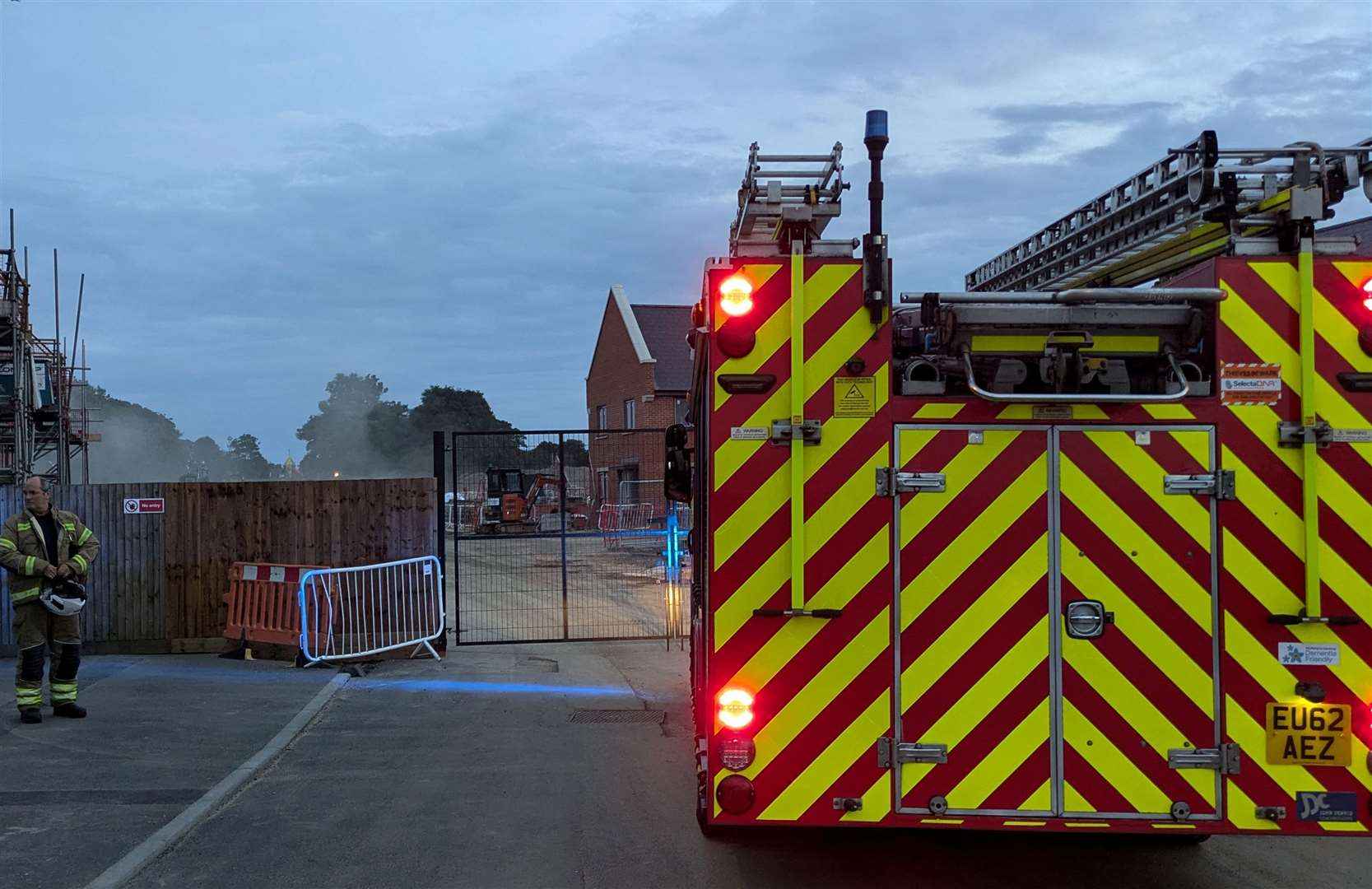 Fire crews at the Shorncliffe Heights development in Cheriton, Folkestone, on July 24