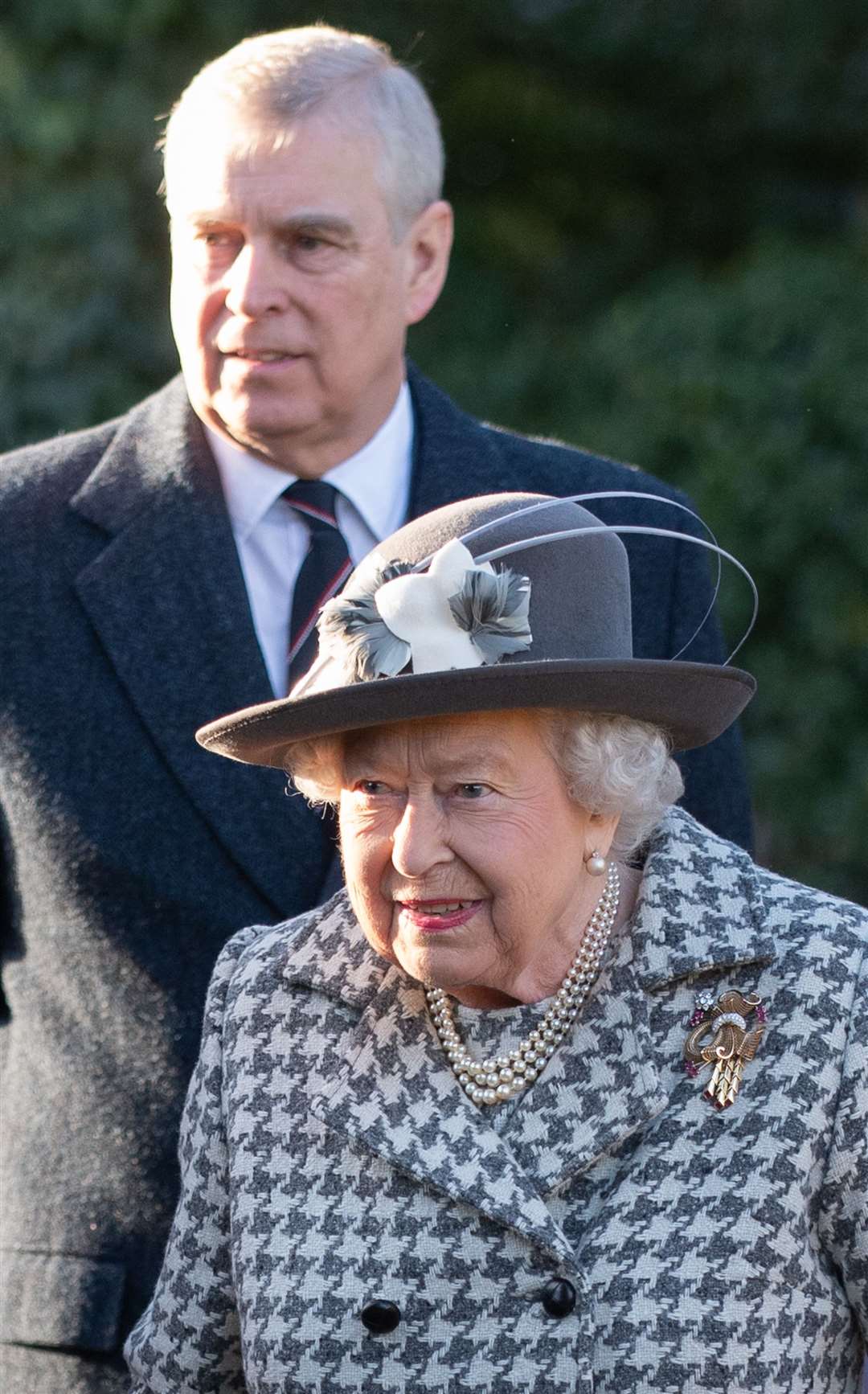 The Queen and the Duke of York arrive to attend a morning church service at St Mary the Virgin church in Hillington, Norfolk (Joe Giddens/PA)