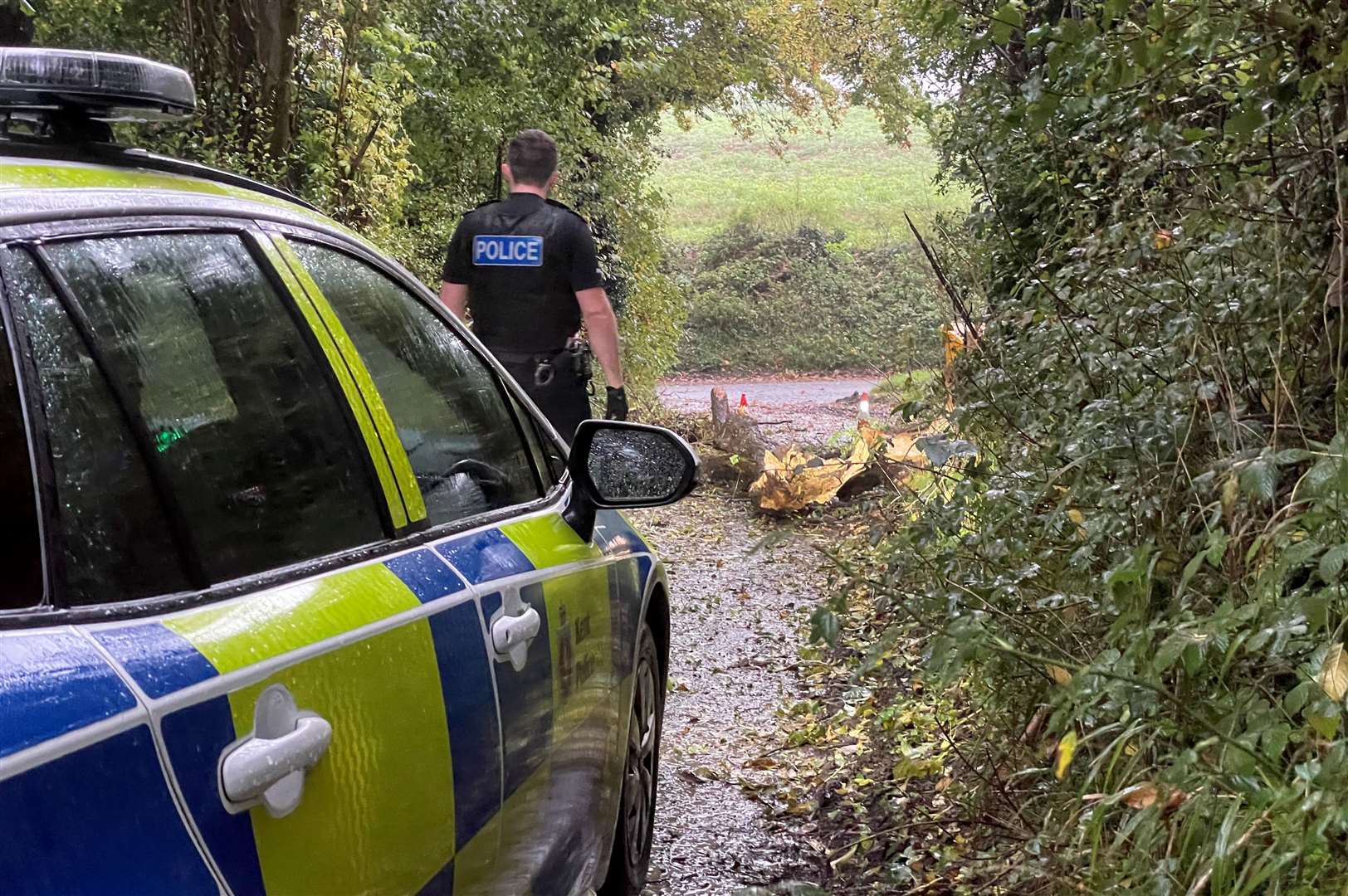 Police are at the scene in Hospital Road, Hollingbourne