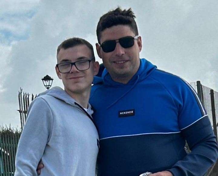 Jamie Weatherall with 18-year-old son Joshua