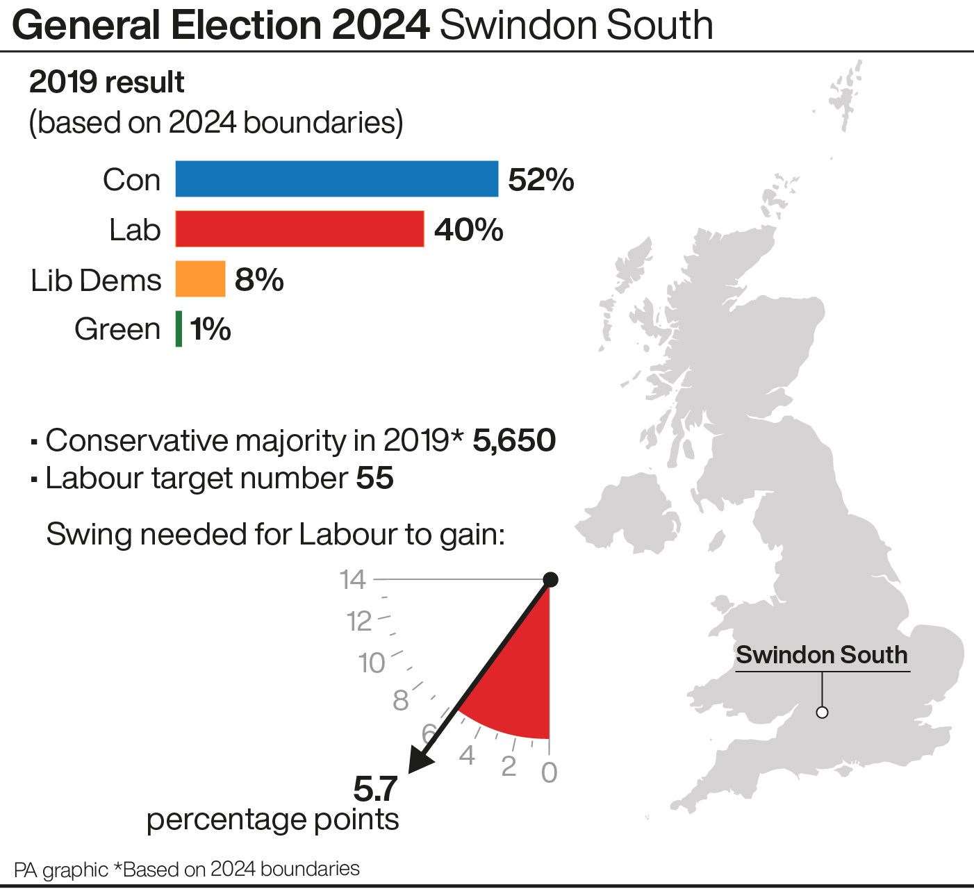 A profile of the Swindon South constituency (PA Graphics)