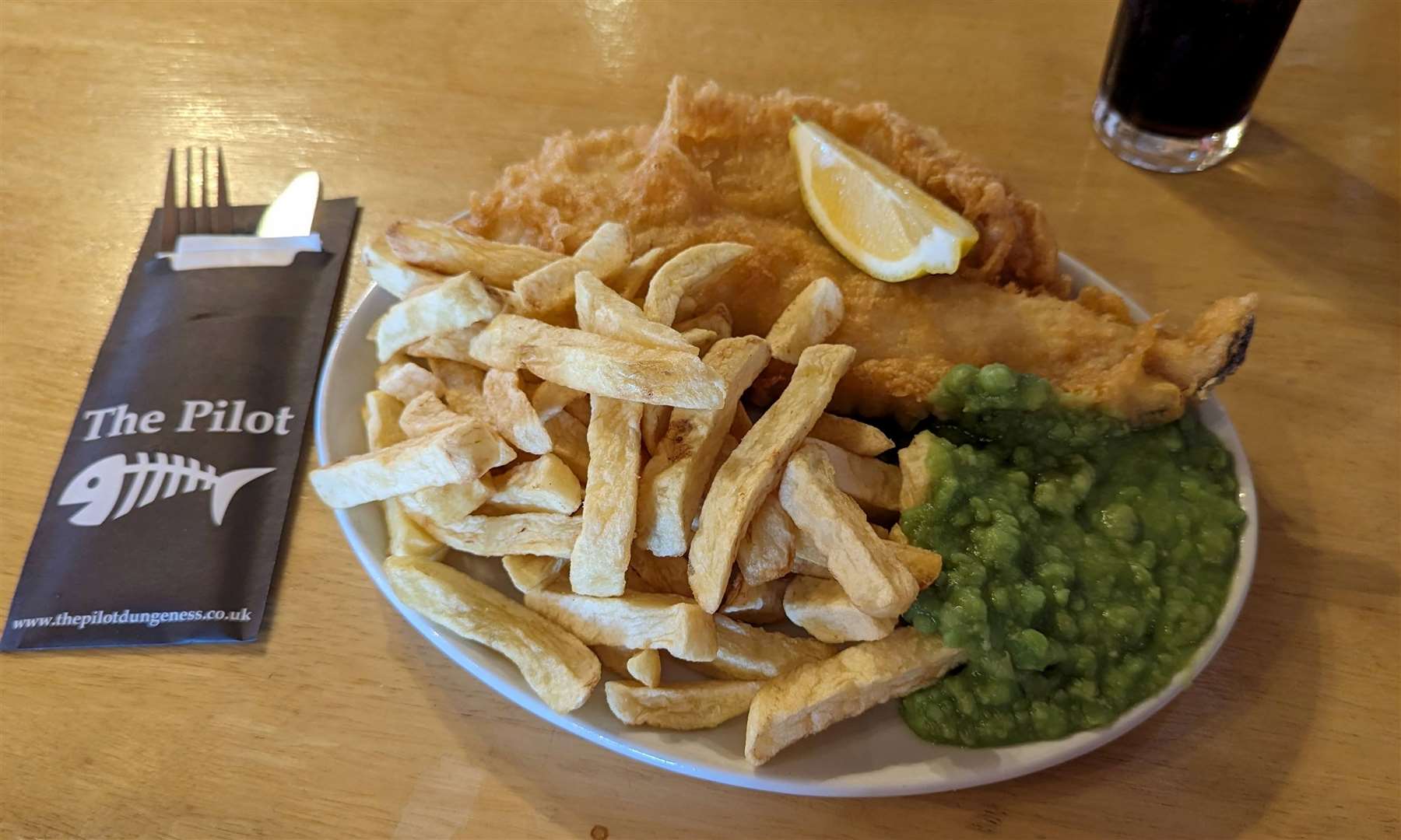 Rhys Griffiths tried cod and chips at The Pilot, where they claim to serve 'the finest fish and chips in all England'