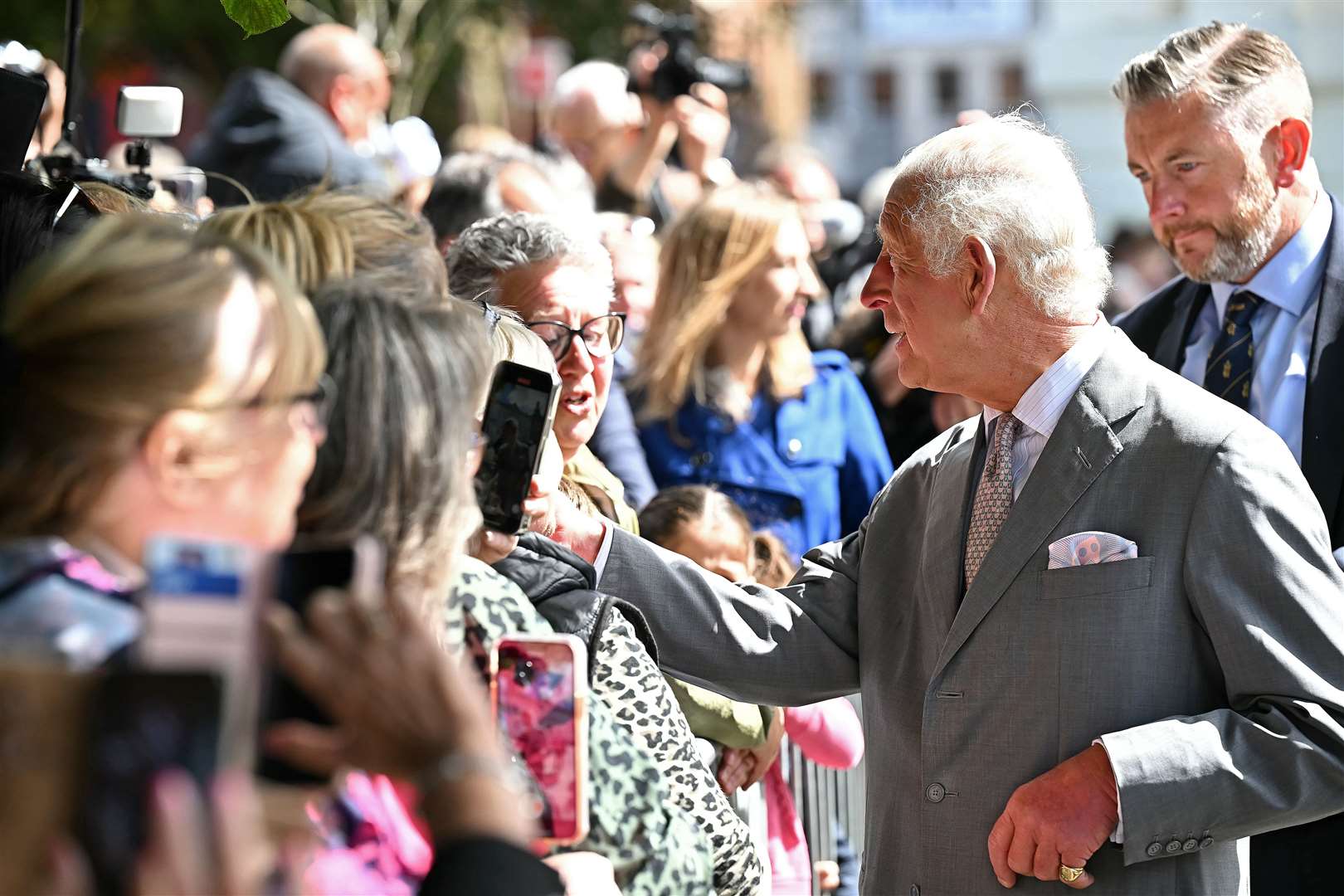 Charles was greeted by well-wishers during his visit (Paul Ellis/PA)