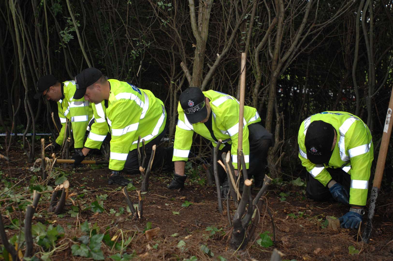 Police searching the area in 2007