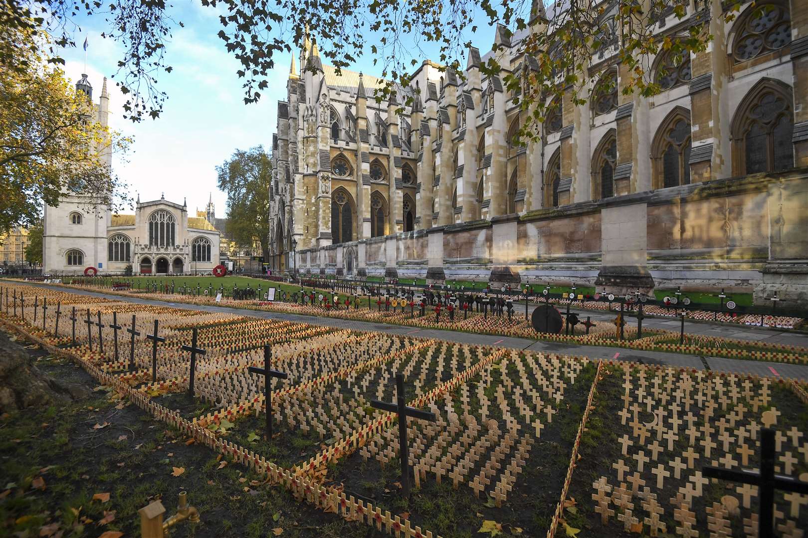 The crosses in the Field of Remembrance at Westminster Abbey (Victoria Jones/PA)