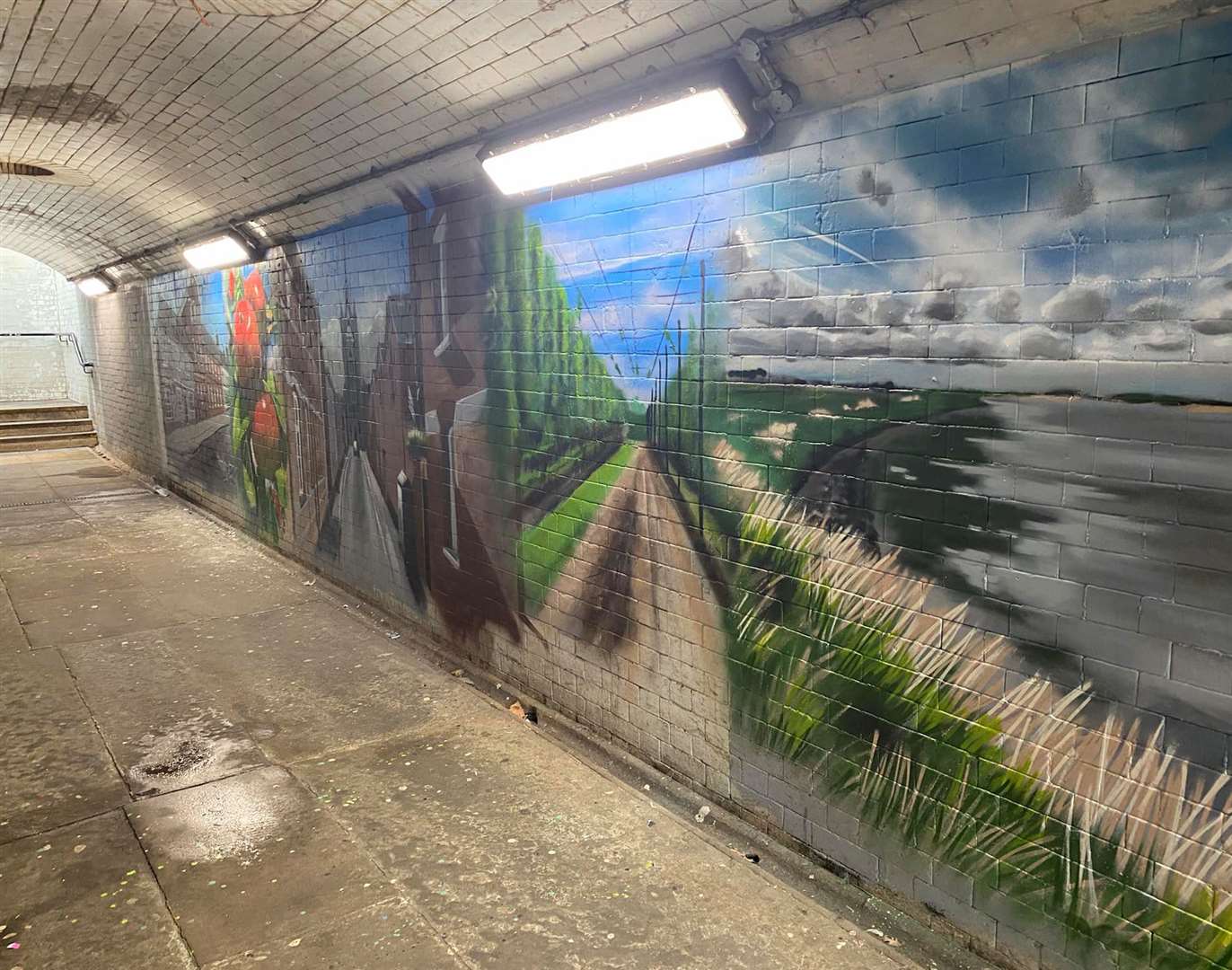 The new mural in Faversham station underpass