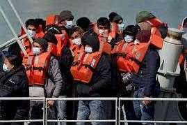 Asylum seekers crossing the Channel. Stock Image