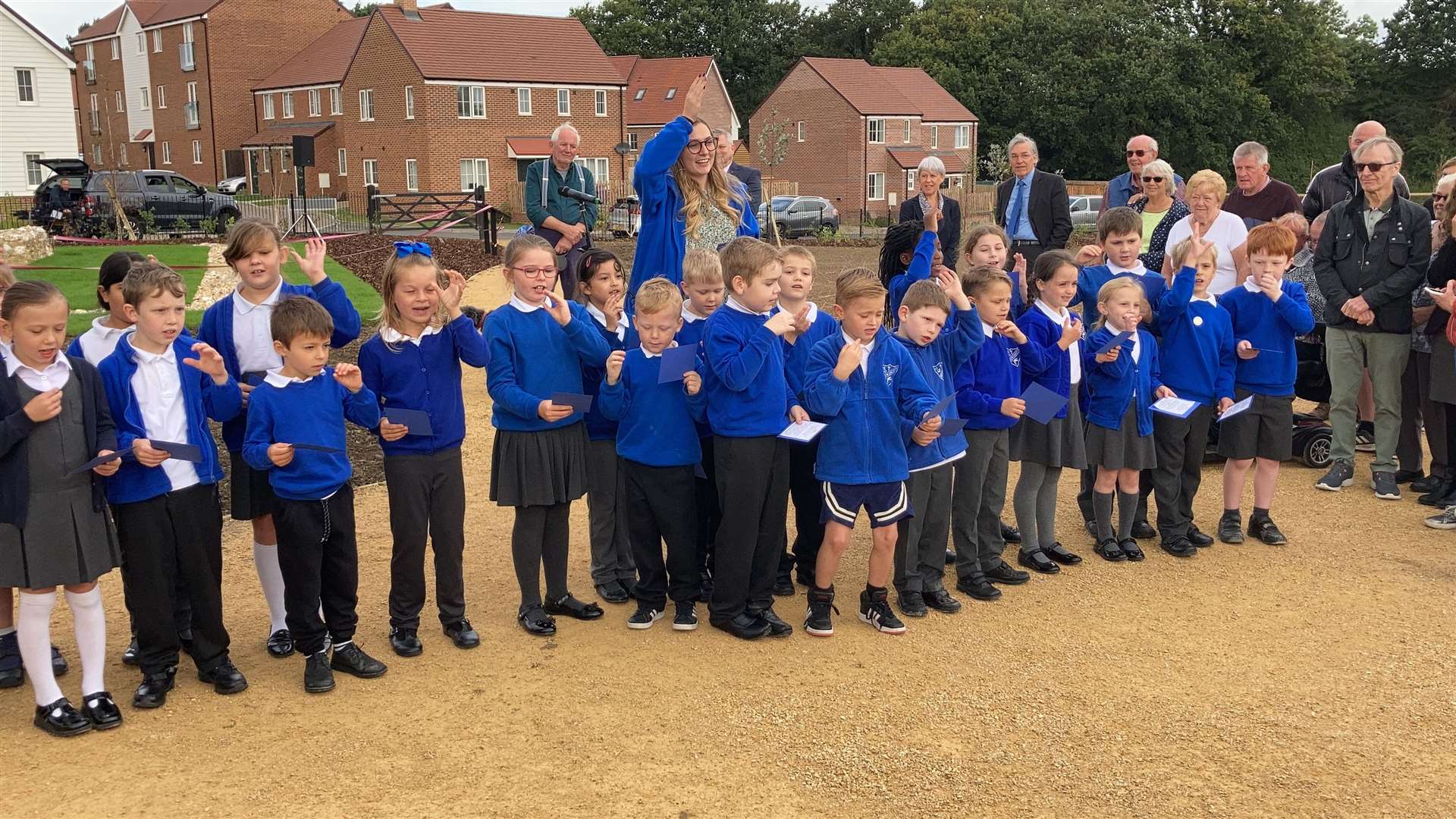 Year 3 pupils from Newington Church of England Primary School entertained guest at the opening of the 2,000-year-old temple with a song called Just Like A Roman