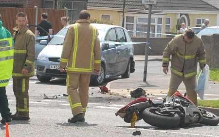 The emergency services at the scene. Picture: VERNON STRATFORD