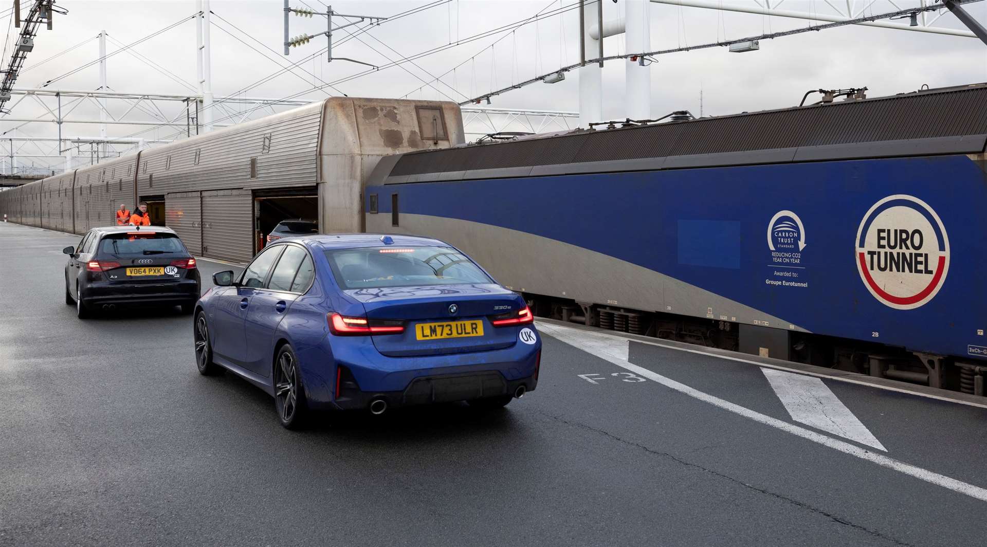 Cars preparing to board Le Shuttle. Picture: Julien Knaub - Eurotunnel