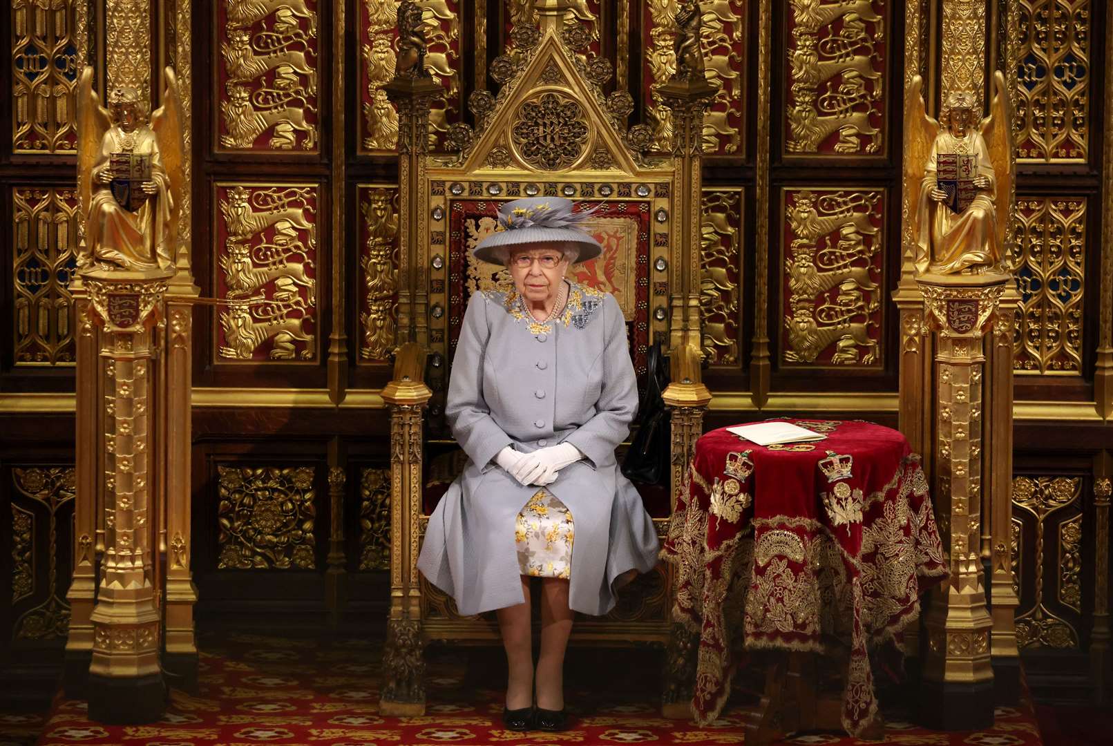 The Queen on the solitary throne (Chris Jackson/PA)