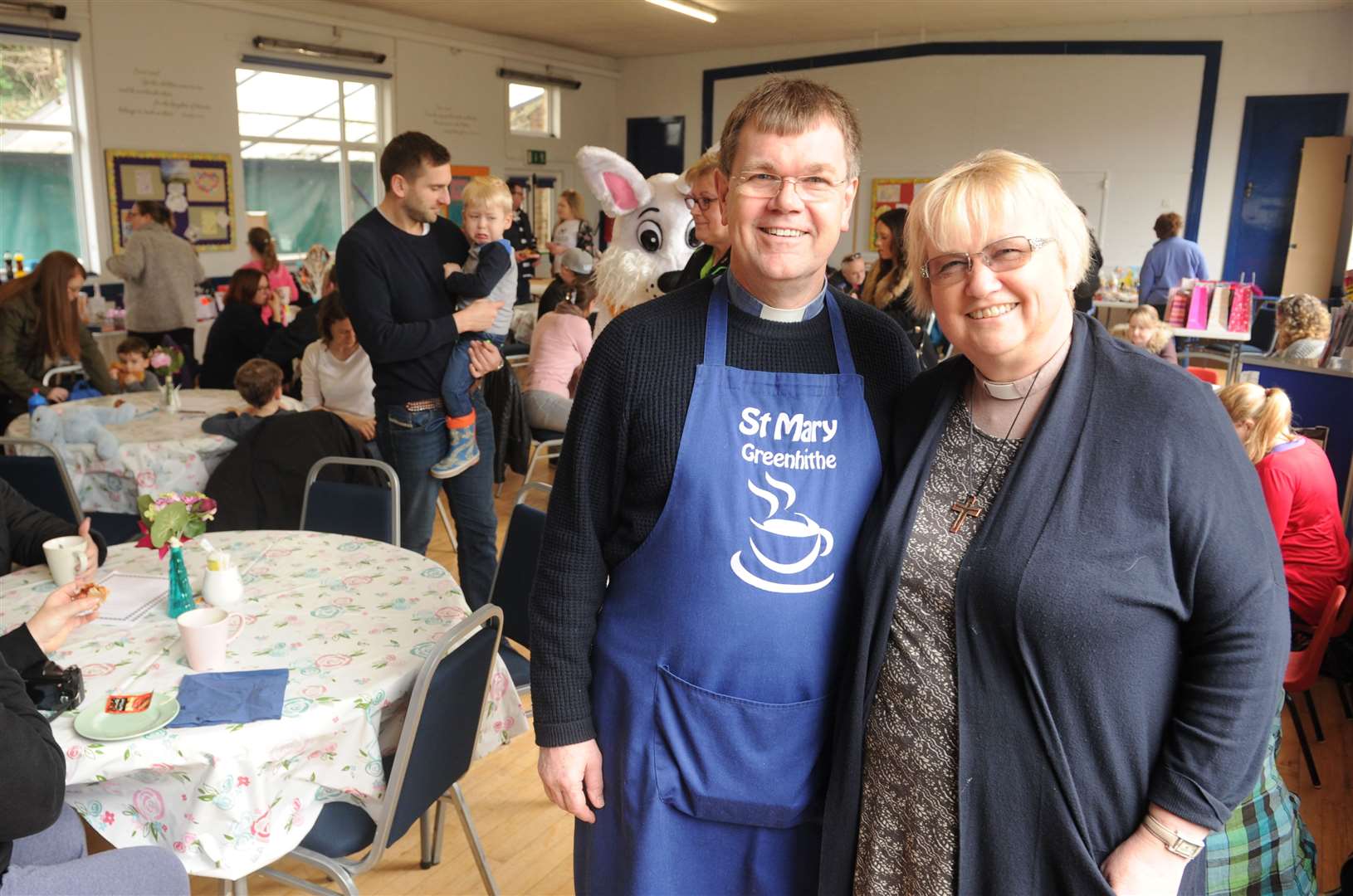 The Revs Andrew and Carol Avery at last year's Easter fun day at the Community Cafe in Greenhithe