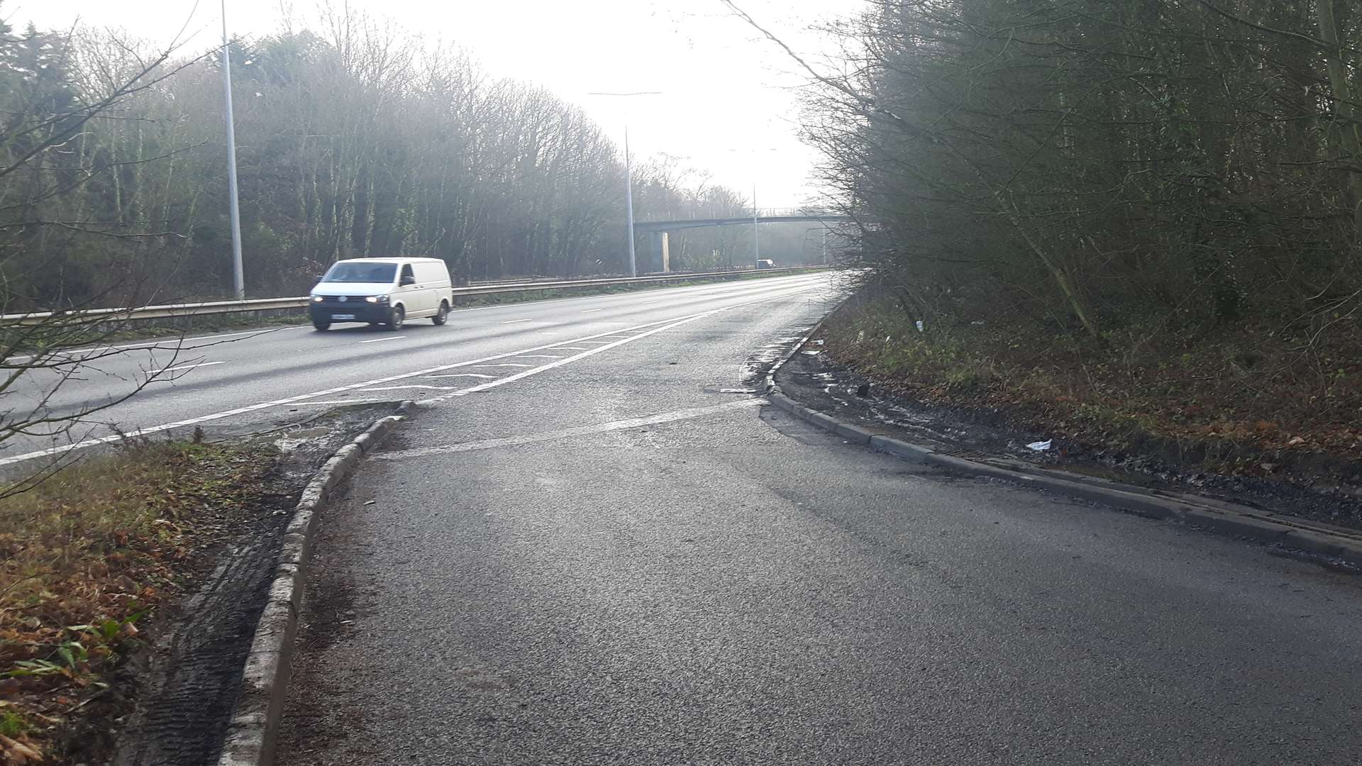 The collision occurred near a lay-by off the A2
