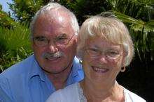 Barbara recovering from a stroke and her husband George Coster potter around in their garden at Scarborough Drive, Minster.