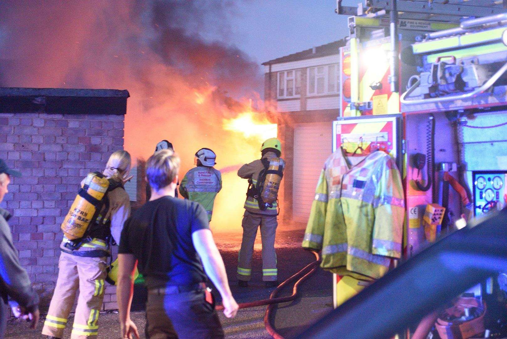 The fire destroyed a garage in Elham Road, Wincheap. Picture: Kevin Howland