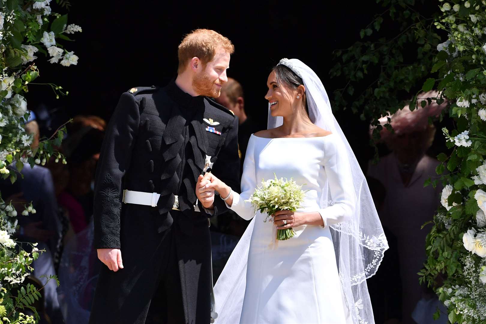 The couple after the wedding (Ben Stansall/PA)