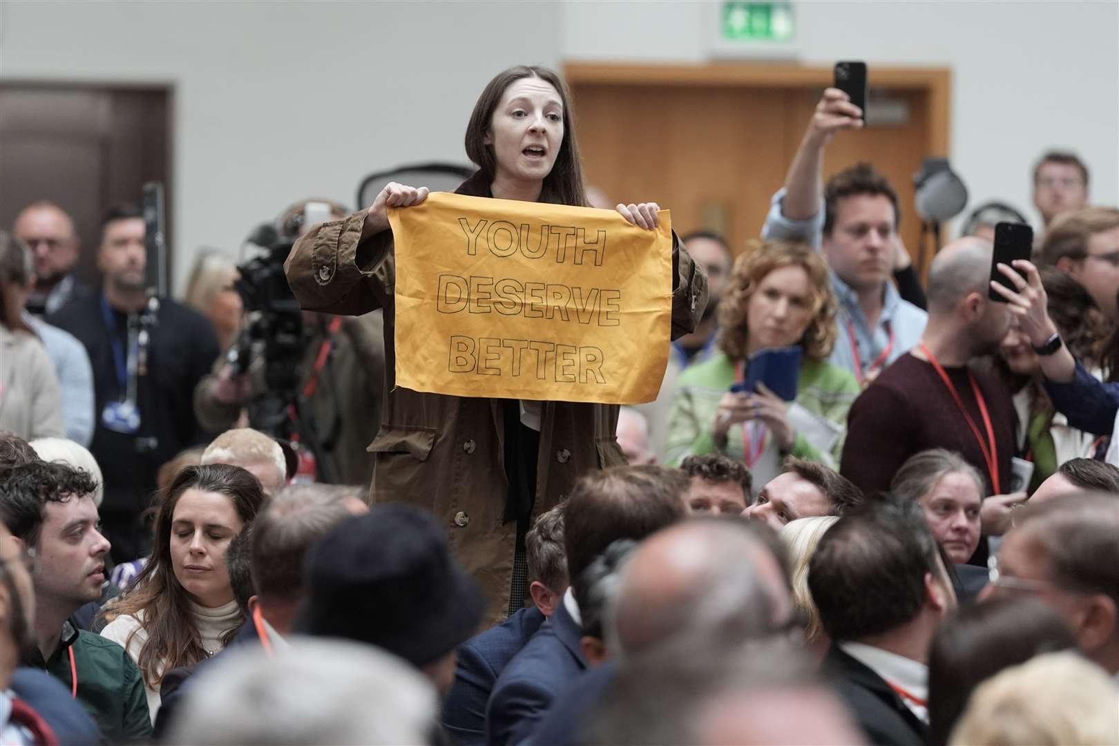 Sir Keir Starmer was heckled by a protester during his party’s manifesto launch (Stefan Rousseau/PA)