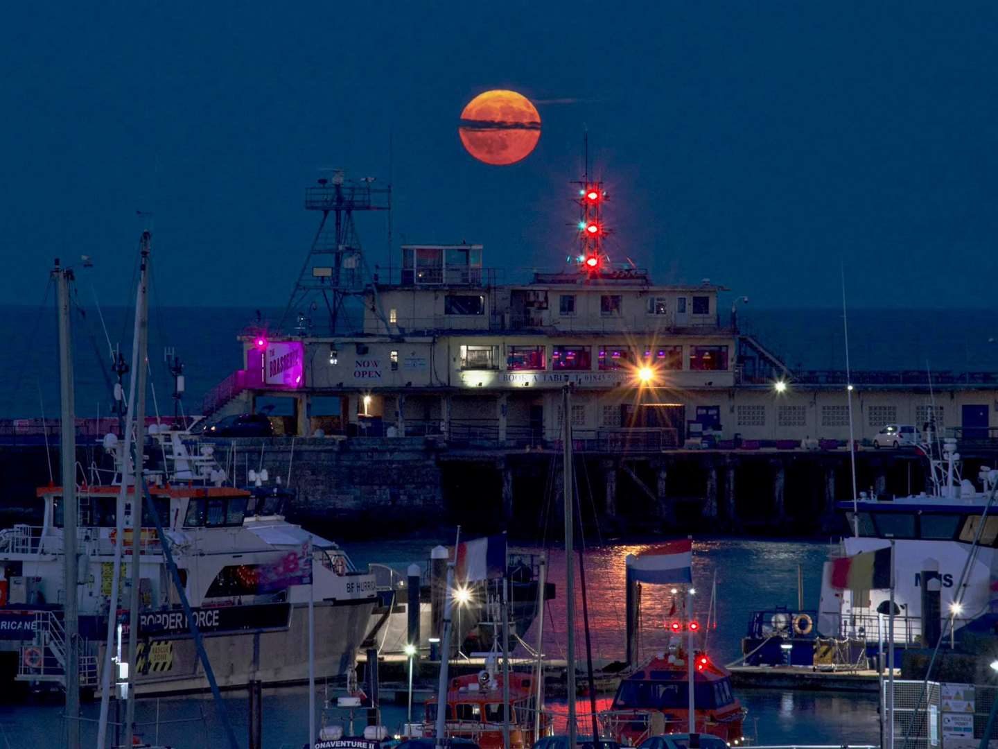 The Strawberry Moon over Ramsgate Royal Harbour. Picture: Christian Cooper