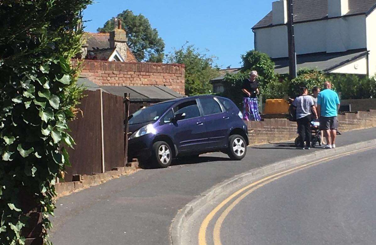 Carol Buffini's wall was destroyed, along with her fence, when a 79-year-old man lost control of his car and crashed into her garden