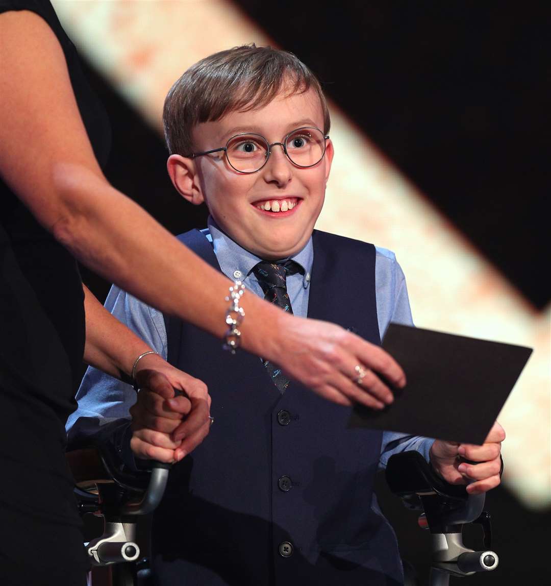 Tobias Weller won the Young Unsung Hero award at the BBC Sports Personality of the Year 2020 show (Peter Byrne/PA)