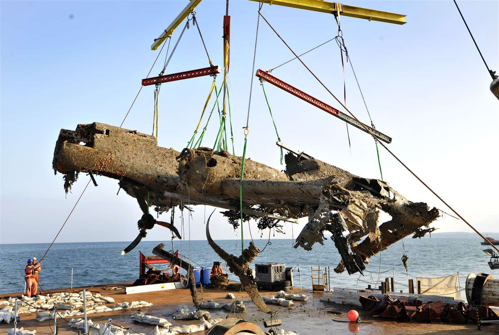 A German bomber was salvaged from the sea off the Kent coast in 2013. Picture: Trustees of the Royal Air Force Museum