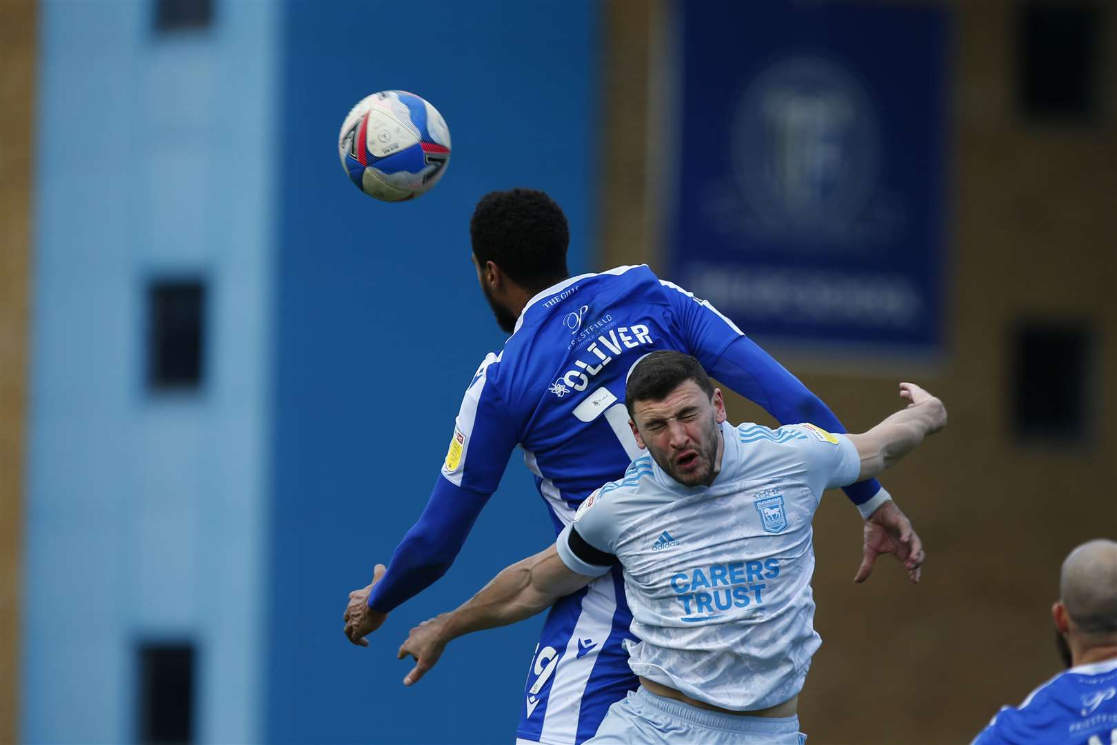 Gillingham forward Vadaine Oliver in action against Ipswich Picture: Andy Jones