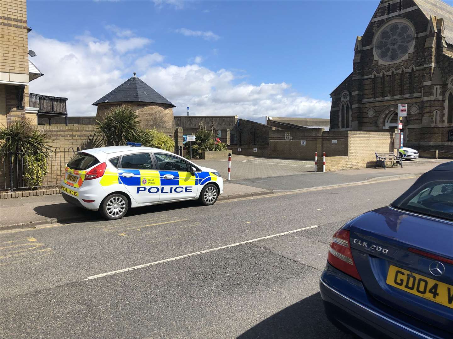 Police in Sheerness Broadway, near the Roman Catholic Church